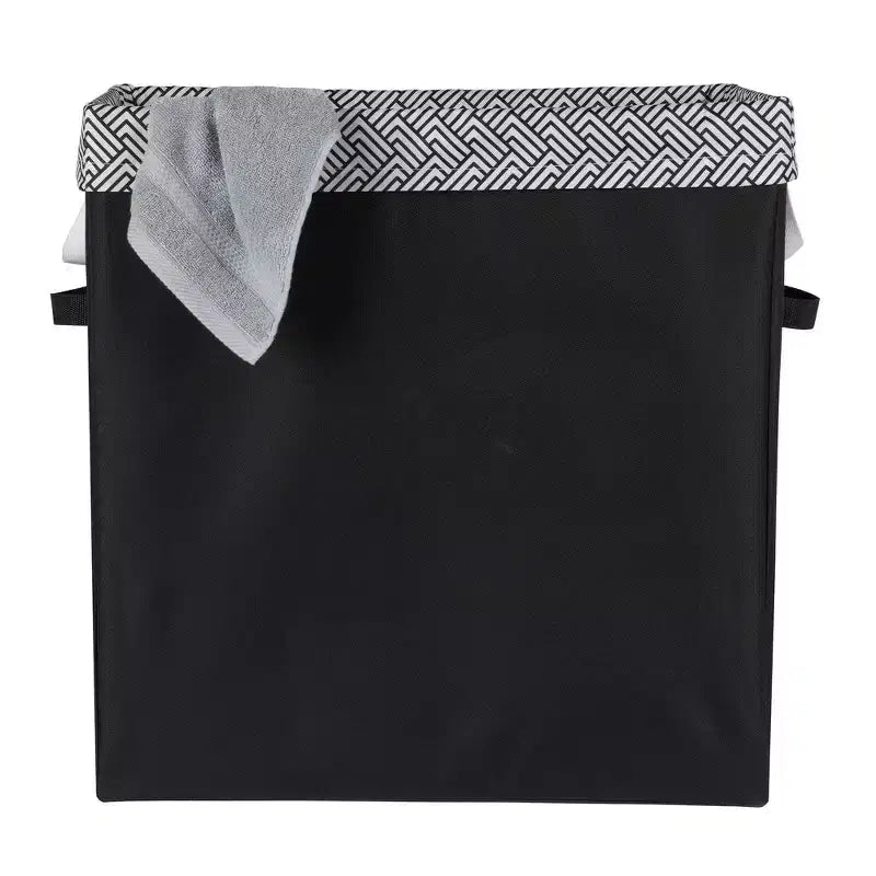 Slim Laundry Hamper with Removable Mesh Bag Narrow Black 70L