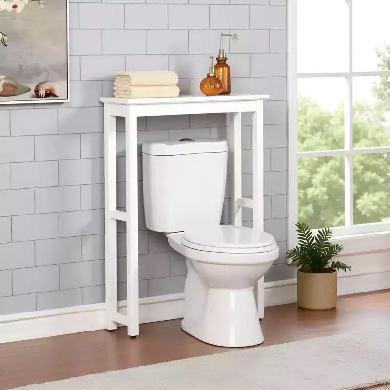 Over The Toilet Etagere White Wood