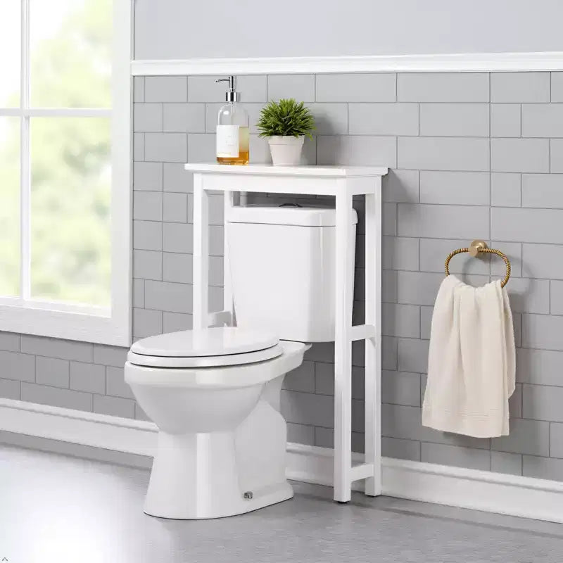 Over The Toilet Etagere White Wood