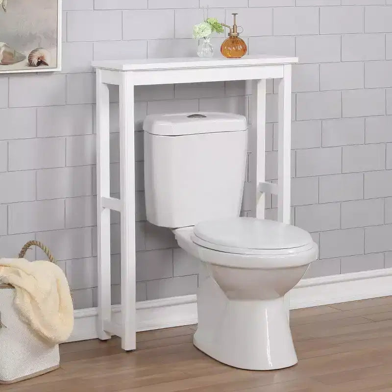 Over The Toilet Etagere White Wood