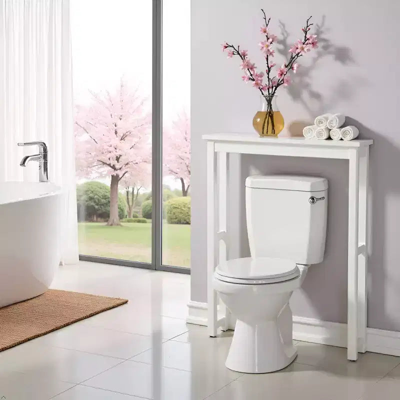Over The Toilet Etagere White Wood