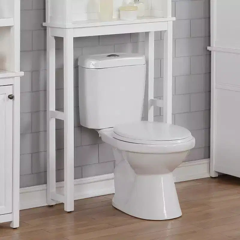 Over The Toilet Etagere White Wood