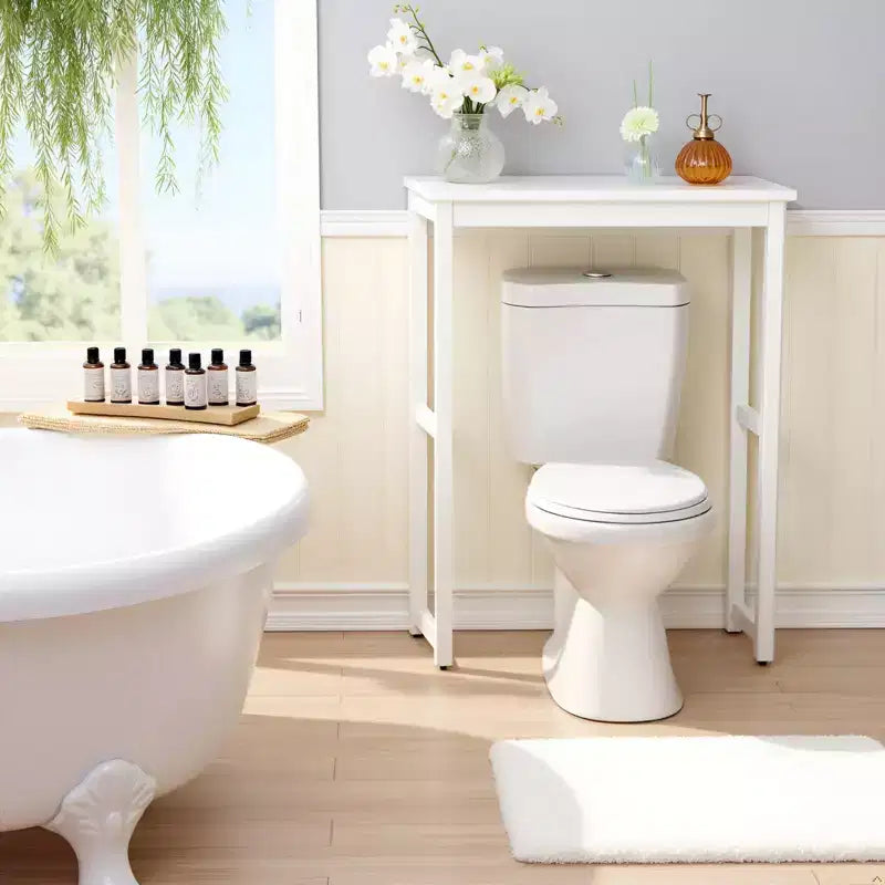 Over The Toilet Etagere White Wood