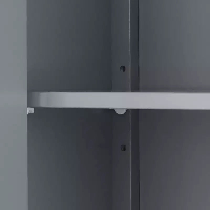 Mid-Century Modern Wooden Medicine Cabinet Gray Mirrored Door