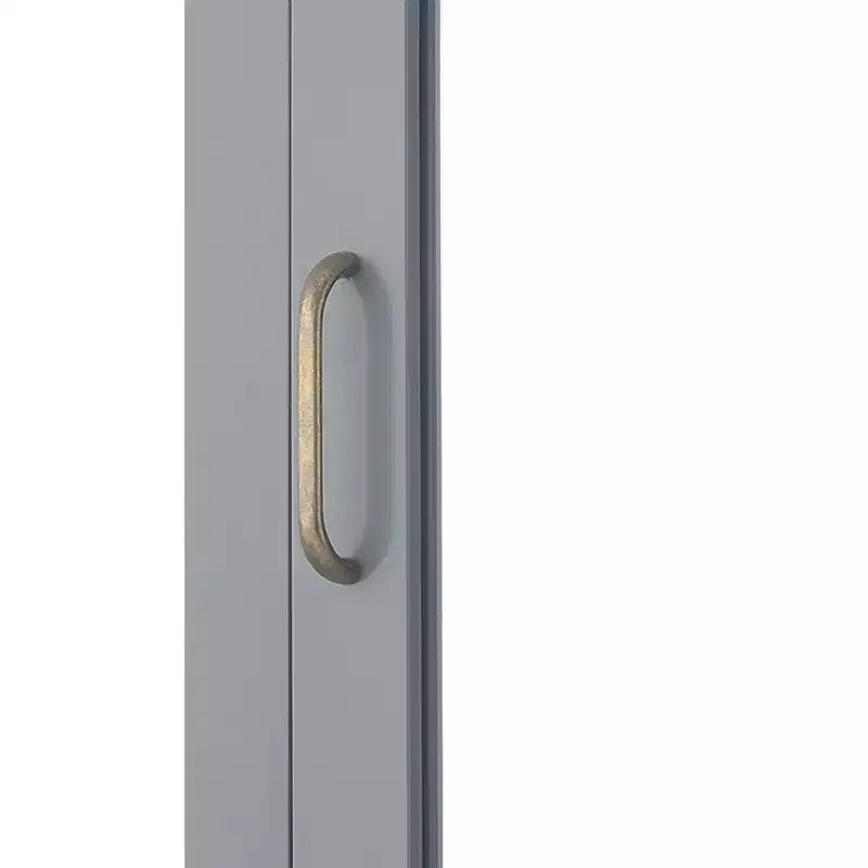 Mid-Century Modern Wooden Medicine Cabinet Gray Mirrored Door