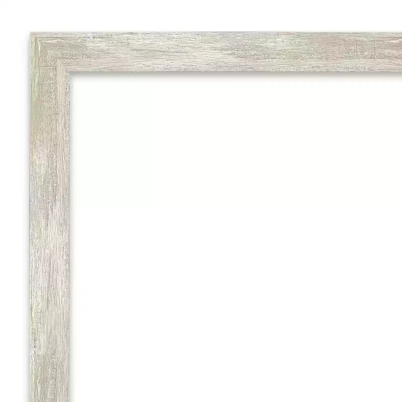 30" x 24" Crackled Metallic Narrow Framed Wall Mirror Silver Beveled