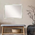 30" x 24" Crackled Metallic Narrow Framed Wall Mirror Silver Beveled