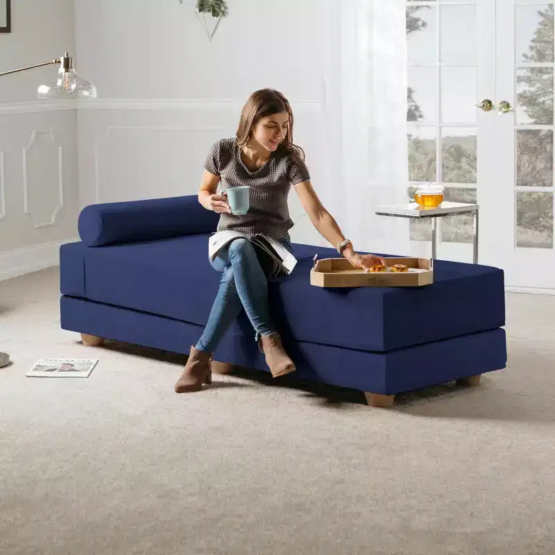Daybed Fold-Out Queen-Size Sleeper Microvelvet