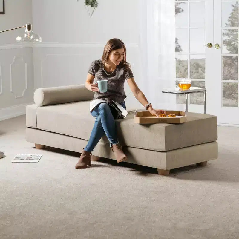Daybed Fold-Out Queen-Size Sleeper Microvelvet