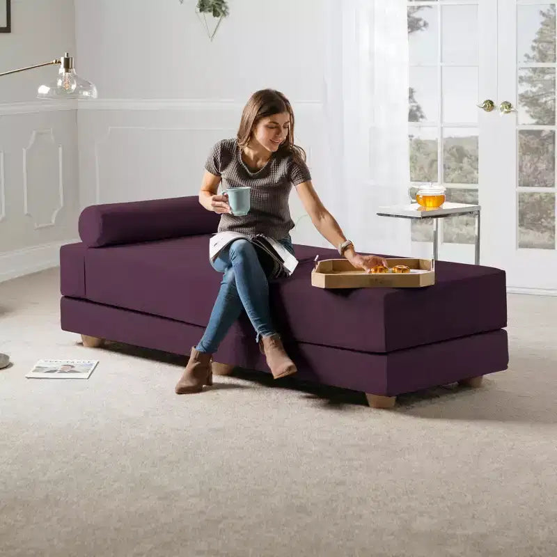 Daybed Fold-Out Queen-Size Sleeper Microvelvet