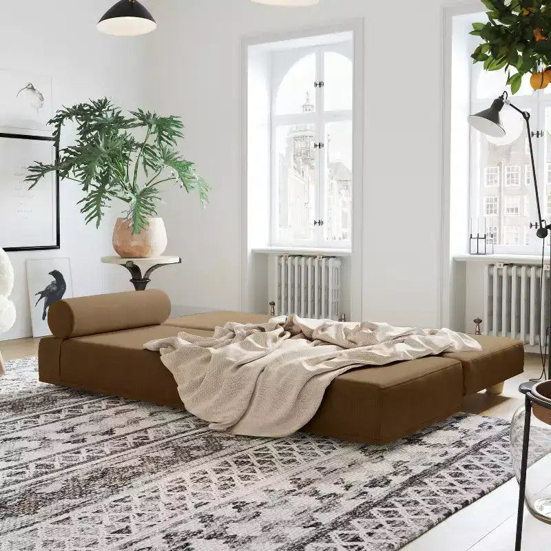 Daybed Fold-Out Queen-Size Sleeper Microvelvet