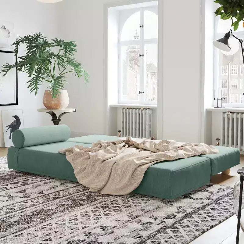 Daybed Fold-Out Queen-Size Sleeper Microvelvet
