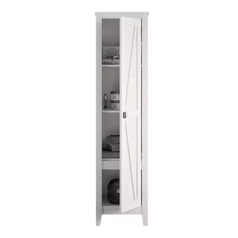 18" Wide Farmhouse Storage Cabinet Rustic Black 4 Shelves
