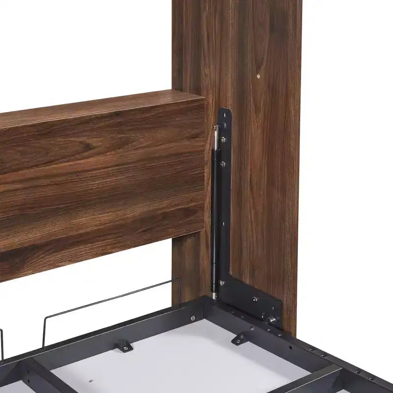 Full Size Murphy Bed Wall Bed Folds into Cabinet with Shelves