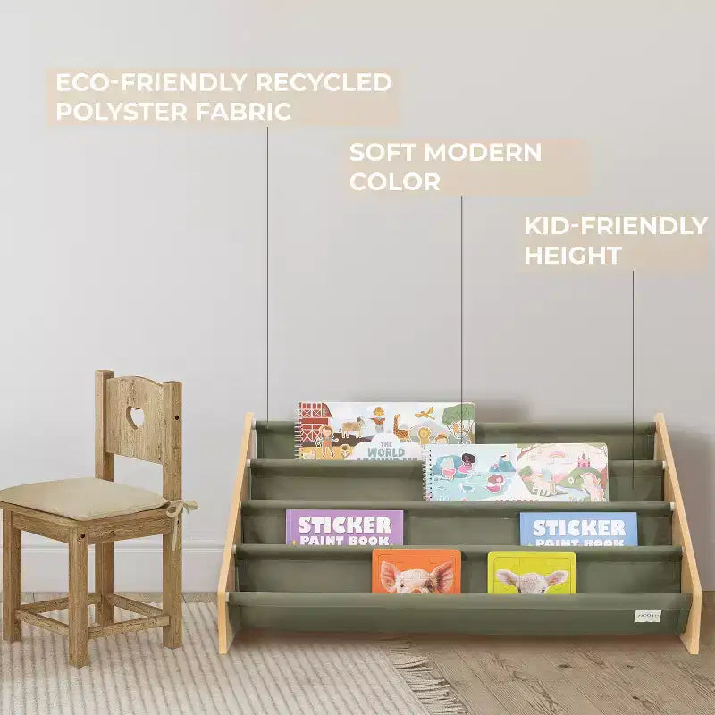 Kids Bookshelf Decorative Nursery Organizer for Playrooms and Bedrooms