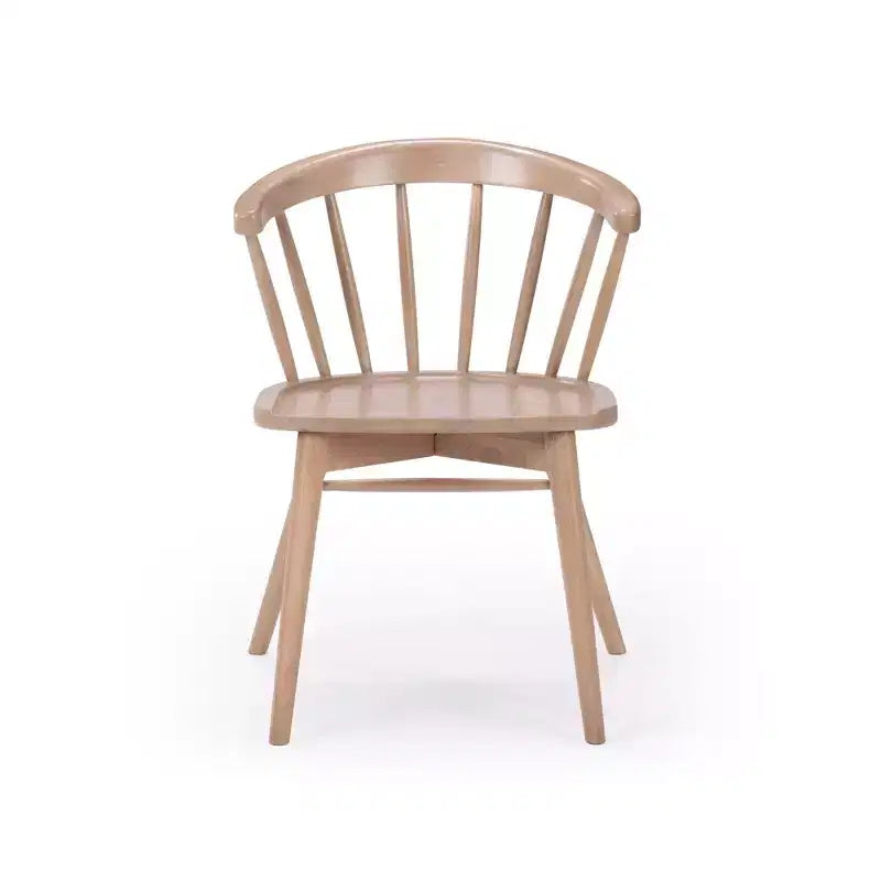Set of 2 Windsor Solid Wood Dining Chairs Rubberwood