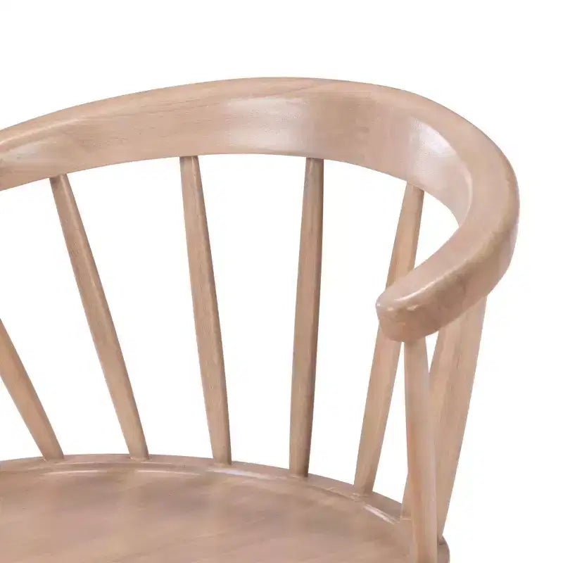 Set of 2 Windsor Solid Wood Dining Chairs Rubberwood