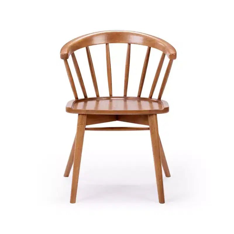 Set of 2 Windsor Solid Wood Dining Chairs Rubberwood