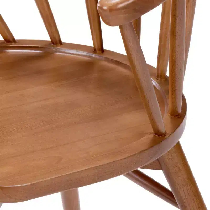 Set of 2 Windsor Solid Wood Dining Chairs Rubberwood