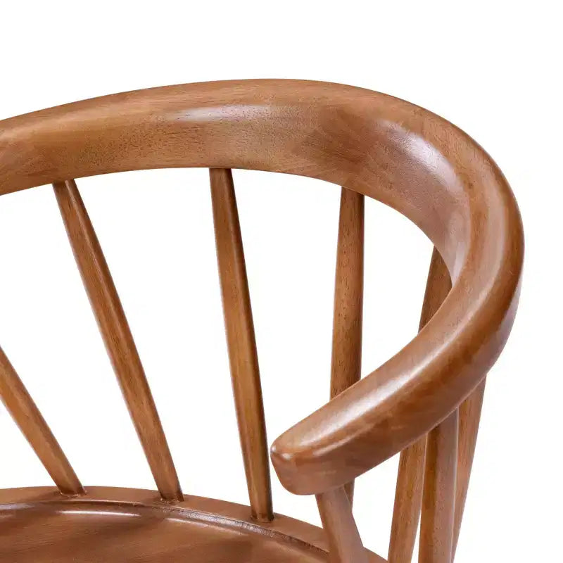 Set of 2 Windsor Solid Wood Dining Chairs Rubberwood