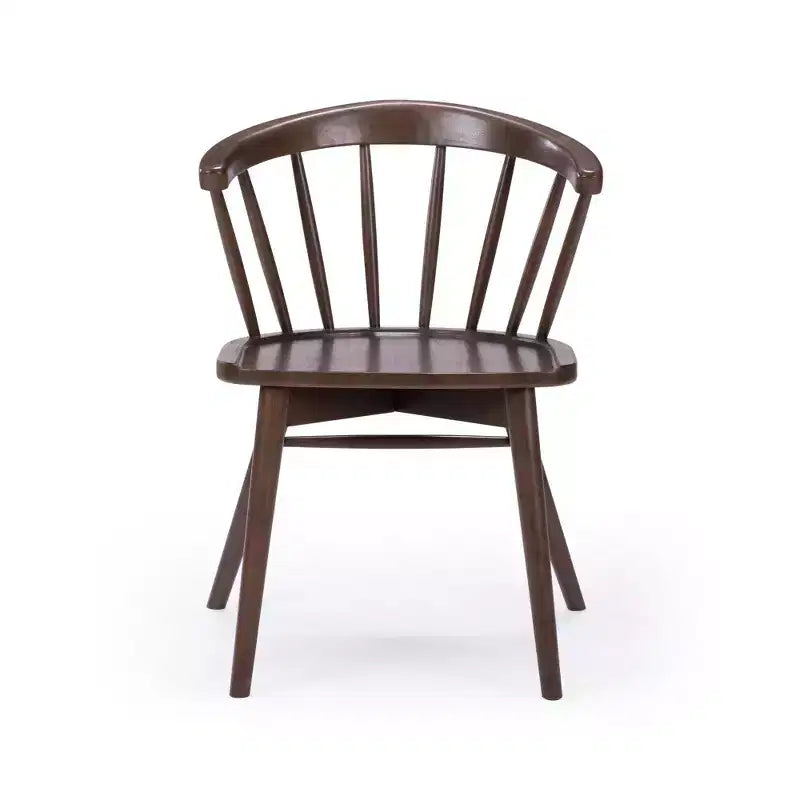 Set of 2 Windsor Solid Wood Dining Chairs Rubberwood