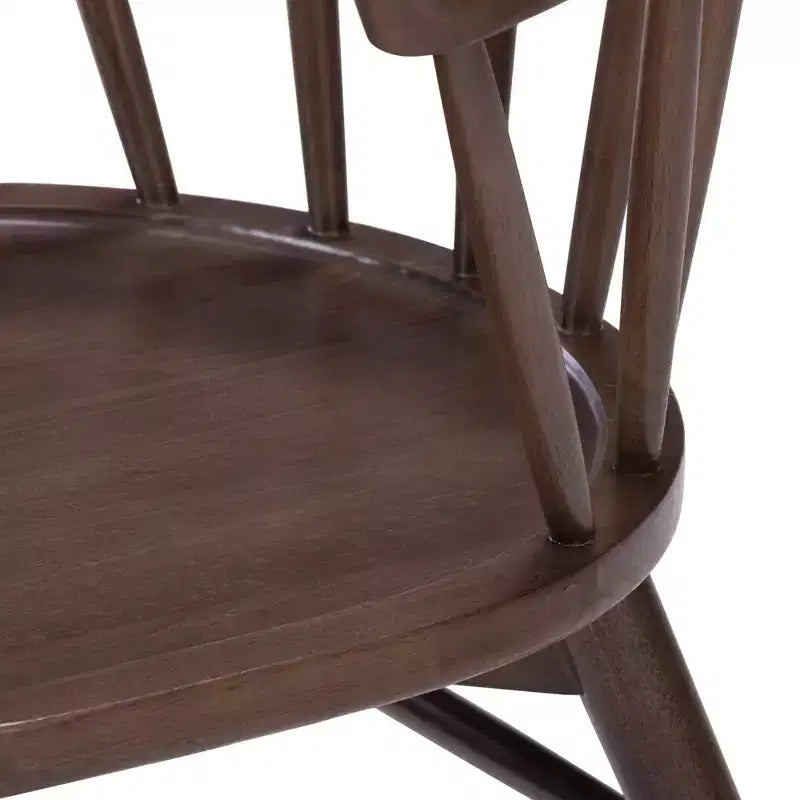 Set of 2 Windsor Solid Wood Dining Chairs Rubberwood