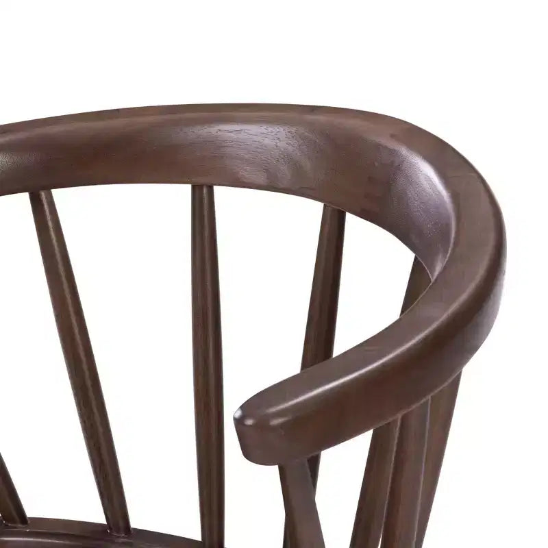 Set of 2 Windsor Solid Wood Dining Chairs Rubberwood