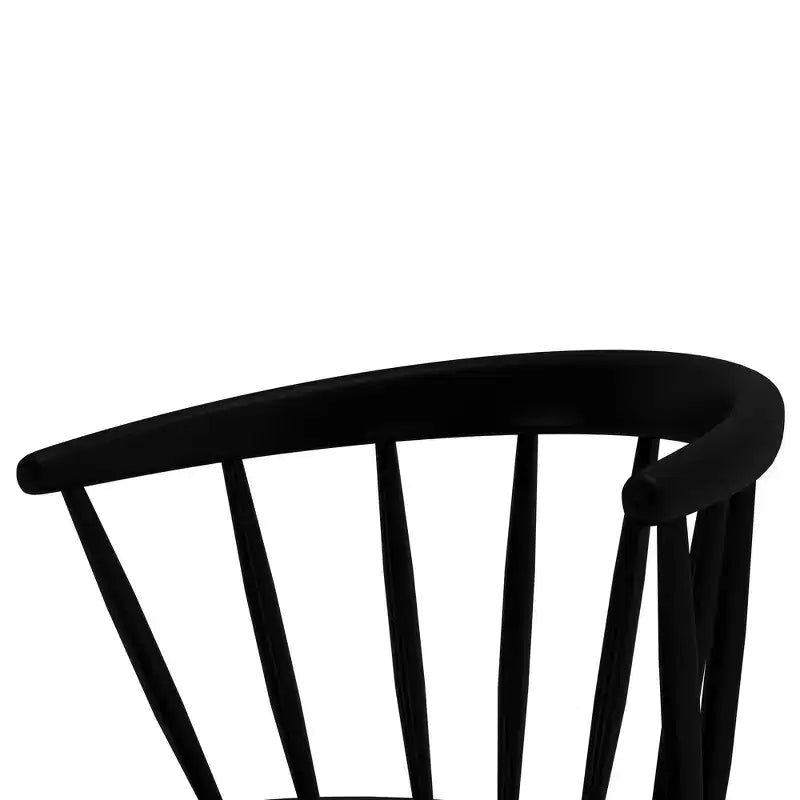 Set of 2 Windsor Solid Wood Dining Chairs Rubberwood