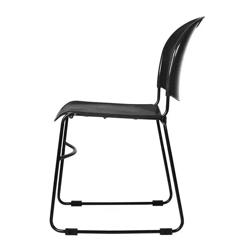 2-Pack Multi Purpose Ultra Compact Stack Chair Black Sled Base Polypropylene