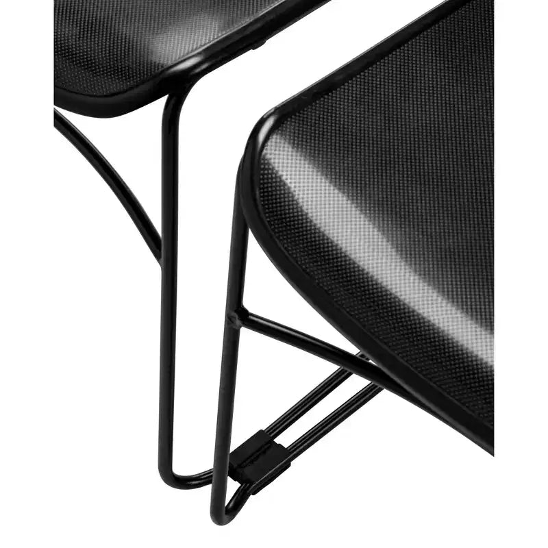 2-Pack Multi Purpose Ultra Compact Stack Chair Black Sled Base Polypropylene