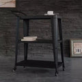 3-Tier Industrial Dining Cart with Wheels and Storage Stainless Steel
