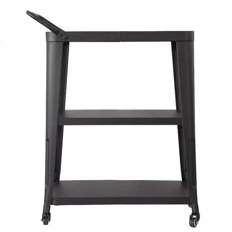 3-Tier Industrial Dining Cart with Wheels and Storage Stainless Steel