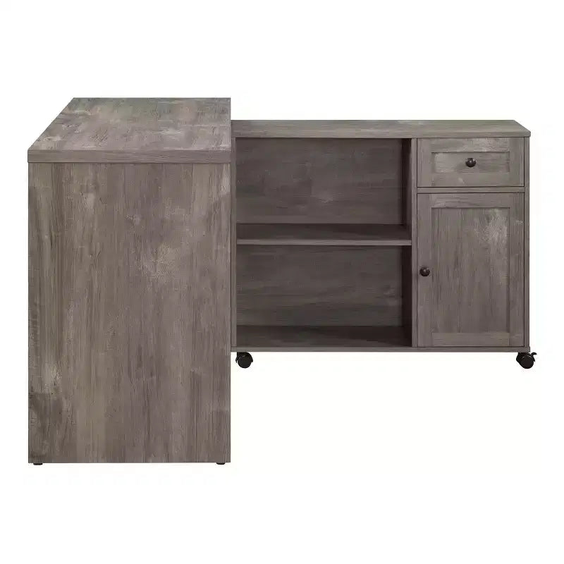 Mid-Century Modern Workstation Scottish Alder with Storage MDF Surface