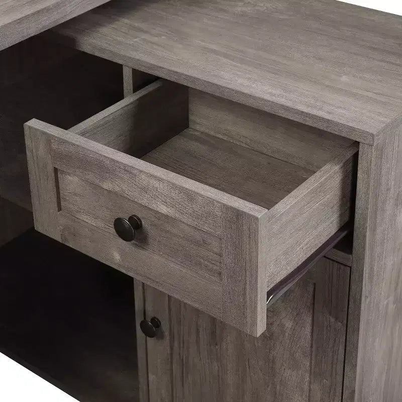 Mid-Century Modern Workstation Scottish Alder with Storage MDF Surface