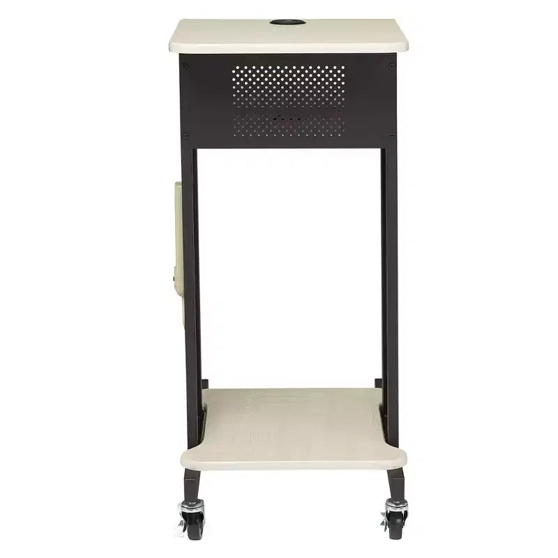 Mobile Presentation Lecture Podium Cart with Power Strip