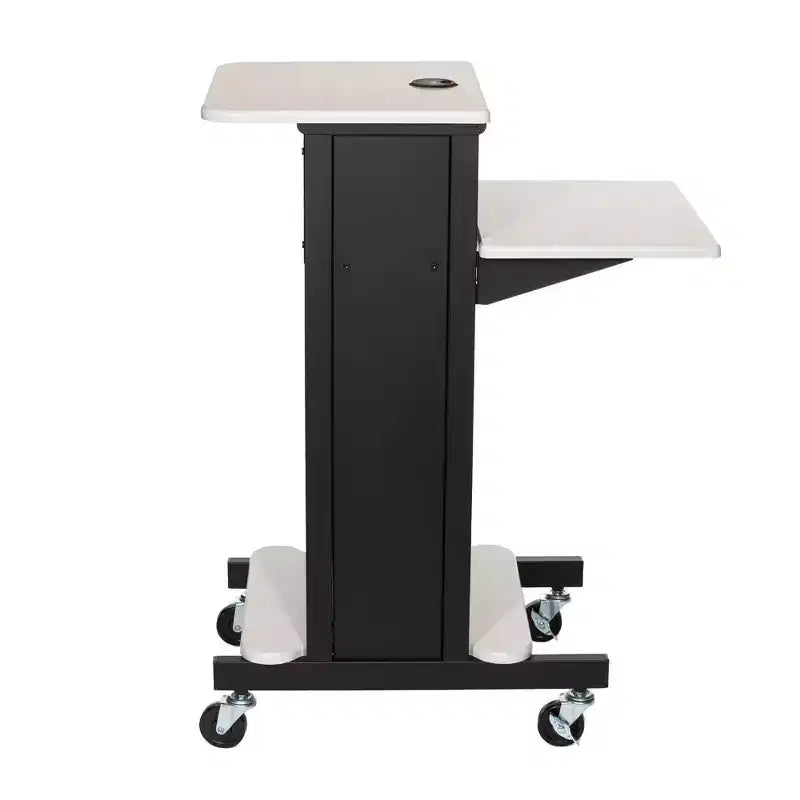 Mobile Presentation Lecture Podium Cart with Power Strip