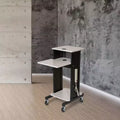 Mobile Presentation Lecture Podium Cart with Power Strip