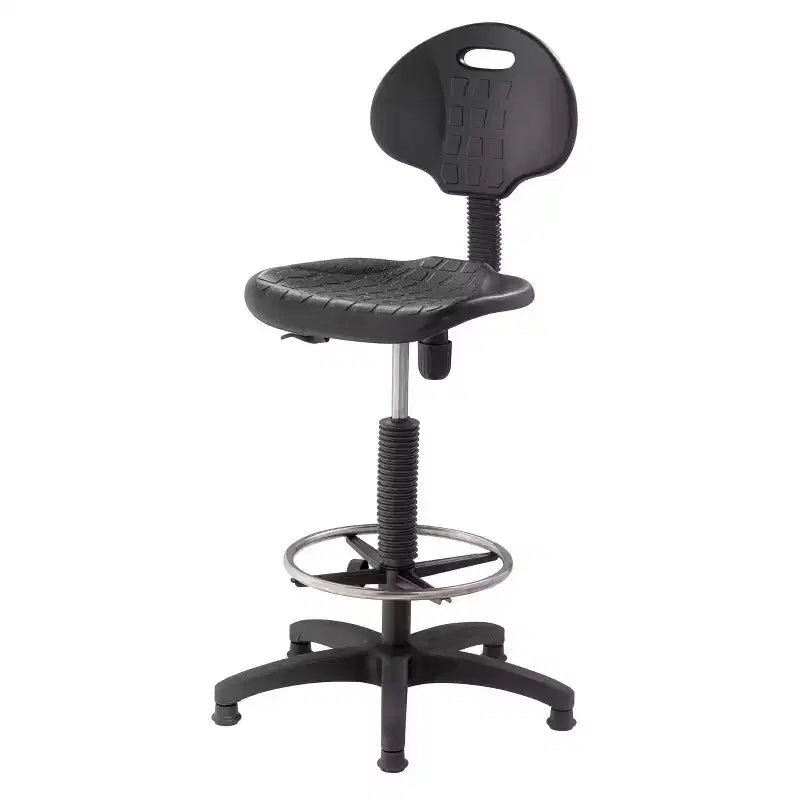 22"-32" Adjustable Height Polyurethane Task Chair Swivel Lumbar Support Wheels