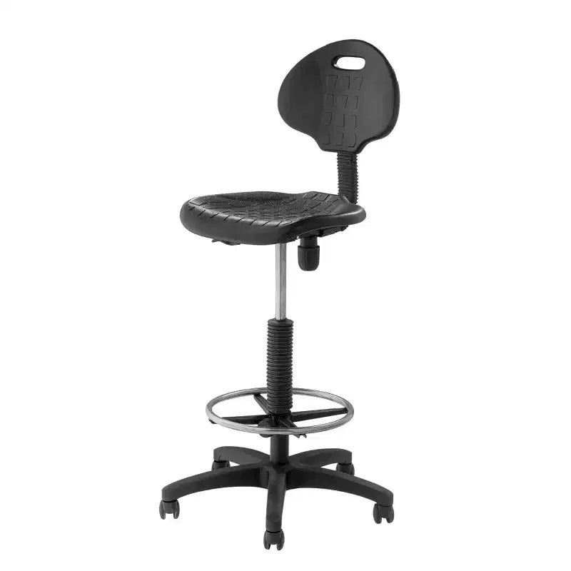 22"-32" Adjustable Height Polyurethane Task Chair Swivel Lumbar Support Wheels