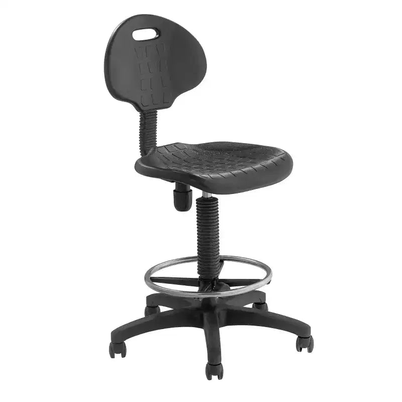 22"-32" Adjustable Height Polyurethane Task Chair Swivel Lumbar Support Wheels
