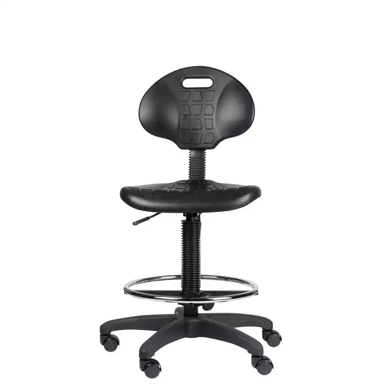 22"-32" Adjustable Height Polyurethane Task Chair Swivel Lumbar Support Wheels