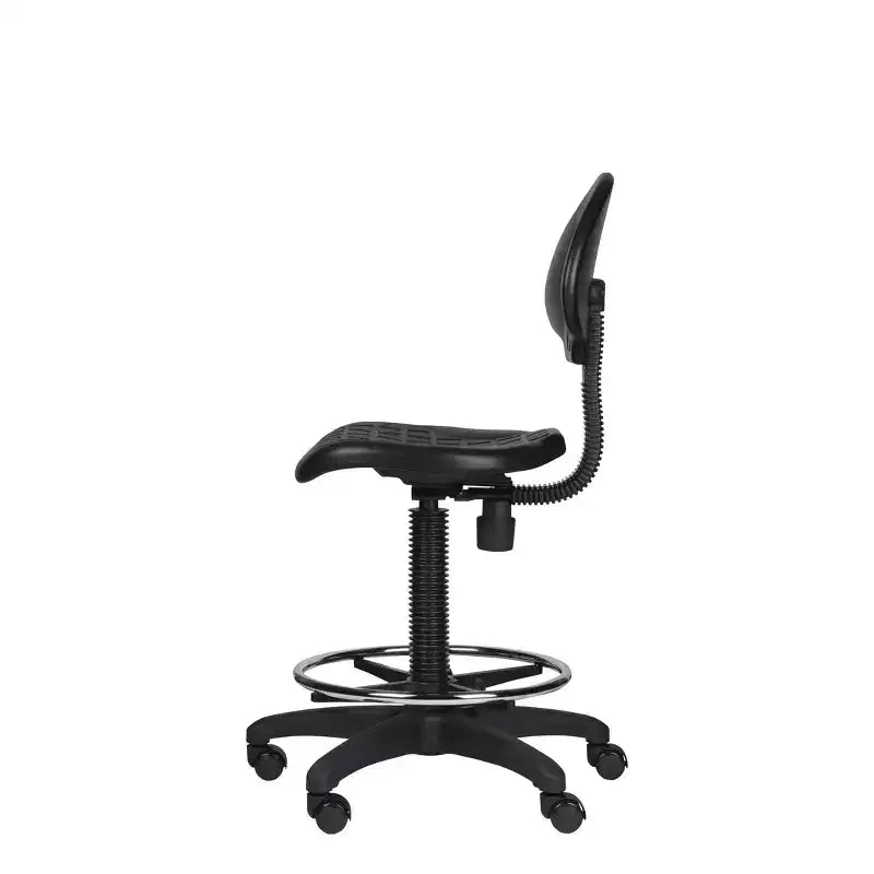 22"-32" Adjustable Height Polyurethane Task Chair Swivel Lumbar Support Wheels