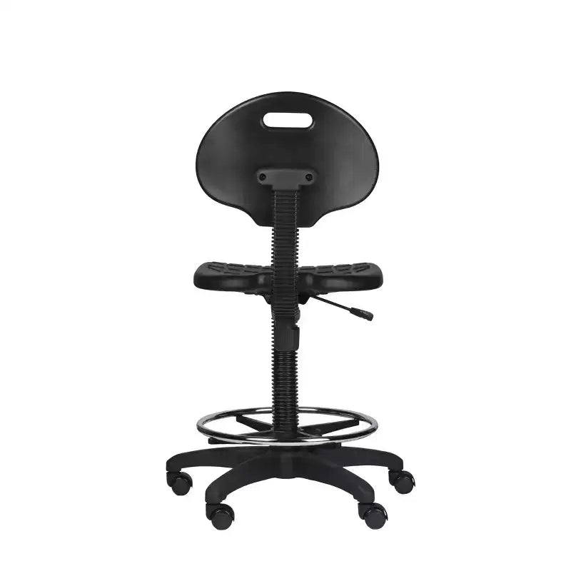 22"-32" Adjustable Height Polyurethane Task Chair Swivel Lumbar Support Wheels