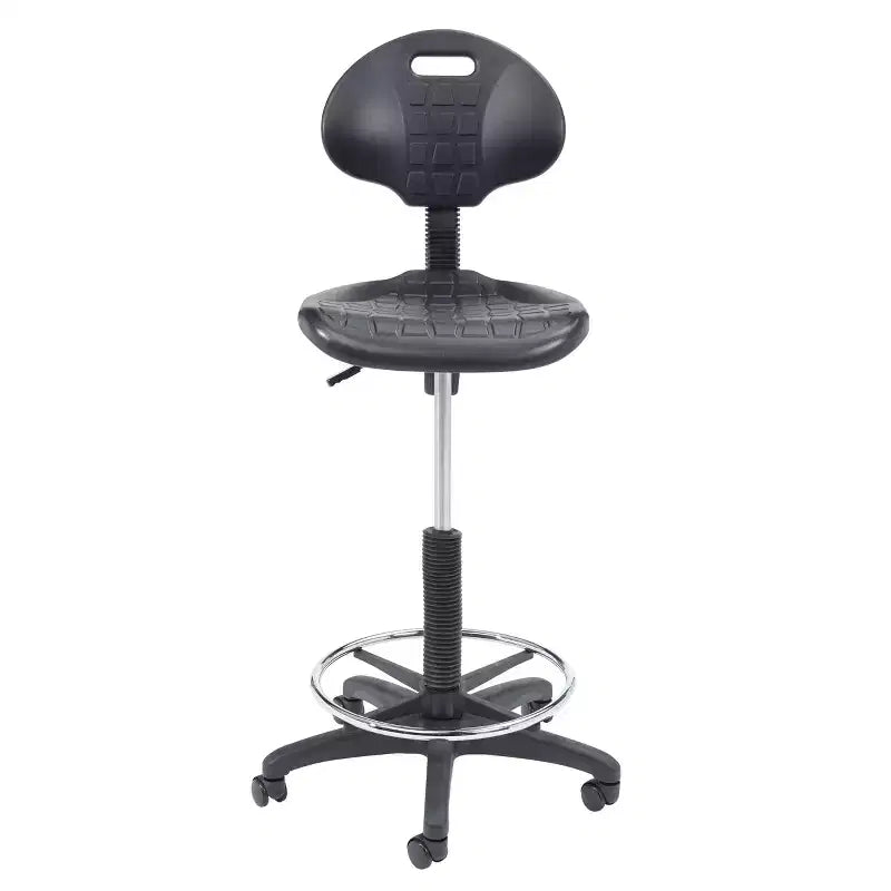 22"-32" Adjustable Height Polyurethane Task Chair Swivel Lumbar Support Wheels