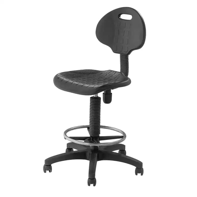 22"-32" Adjustable Height Polyurethane Task Chair Swivel Lumbar Support Wheels
