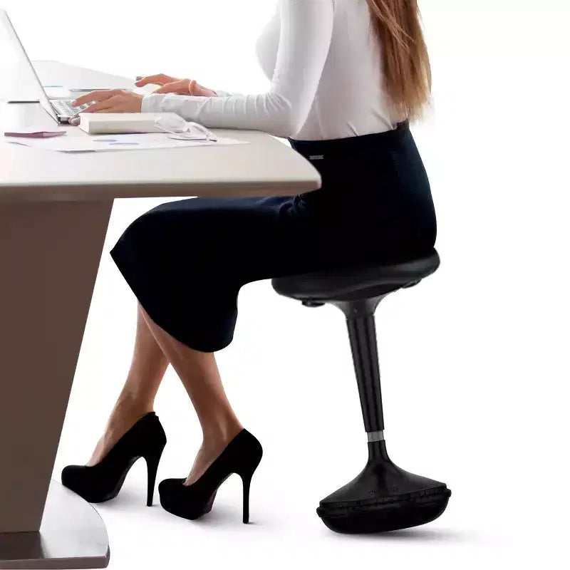 Standing Desk Stool Black Vinyl Adjustable Height Active Sitting