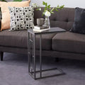 Table d'appoint contemporaine en fer et bois gris foncé