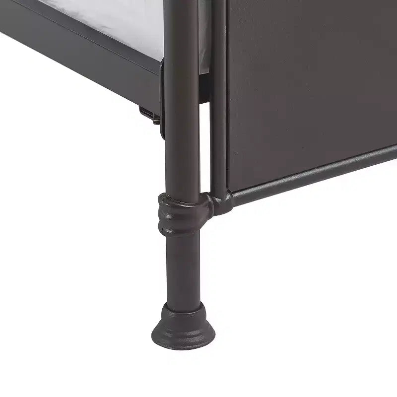 Industrial Metal Bed Matte Black Curved Headboard Queen/King