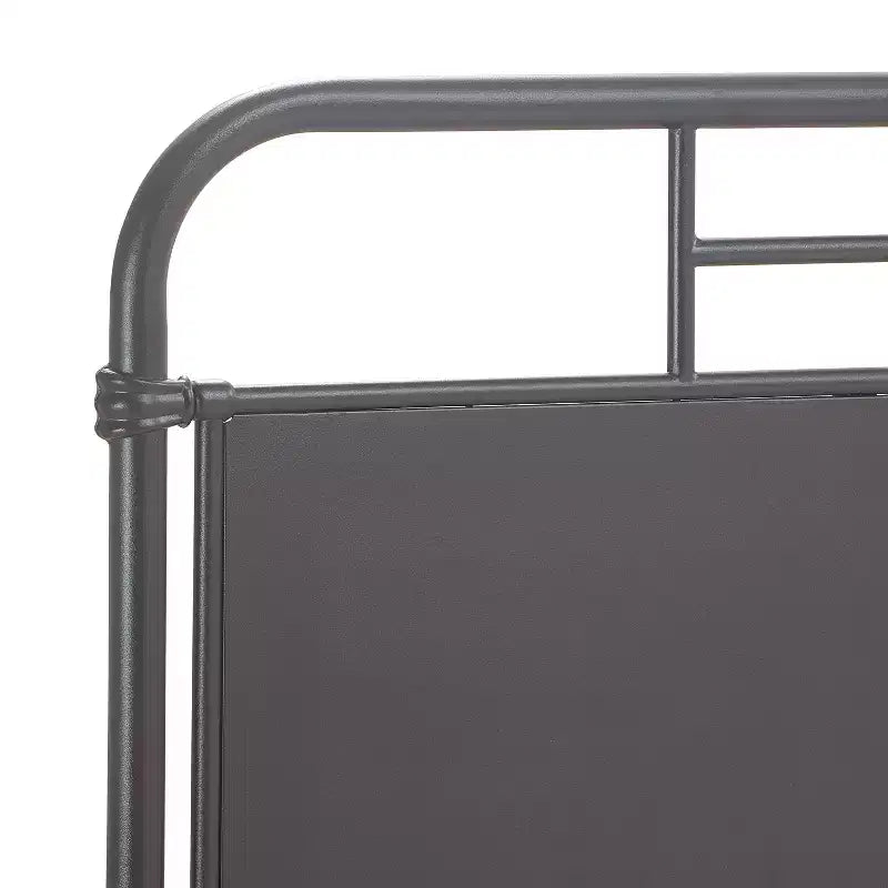 Industrial Metal Bed Matte Black Curved Headboard Queen/King