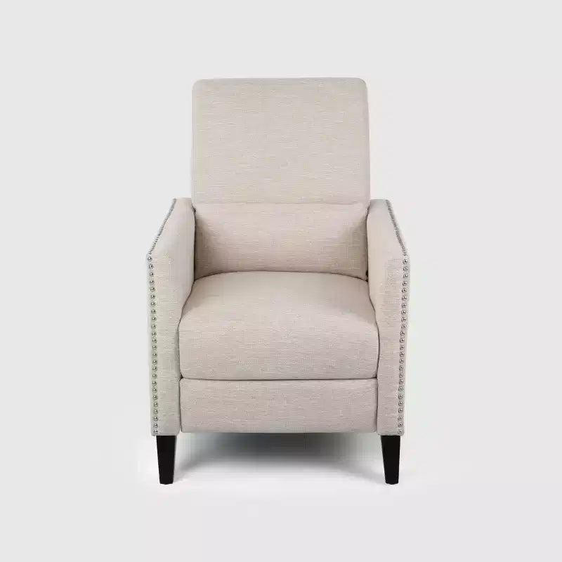 Contemporary Push Back Recliner Polyester Upholstery